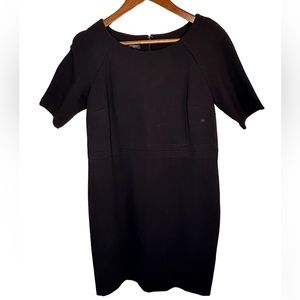 NWT TALBOTS Black Mid Length Short Sleeve Ponte Knit Career Dress Size 10P